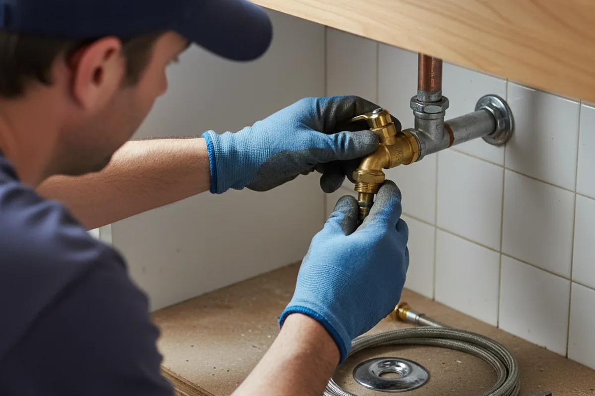 Shutoff valve and fitting work during Emergency Plumbing in Jonesburg